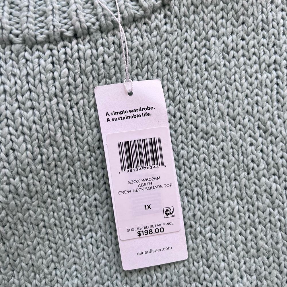 Nwt eileen‎ Fisher Peruvian Organic Cotton Crimp Crew Neck Top plus Size 1x - Picture 3 of 8